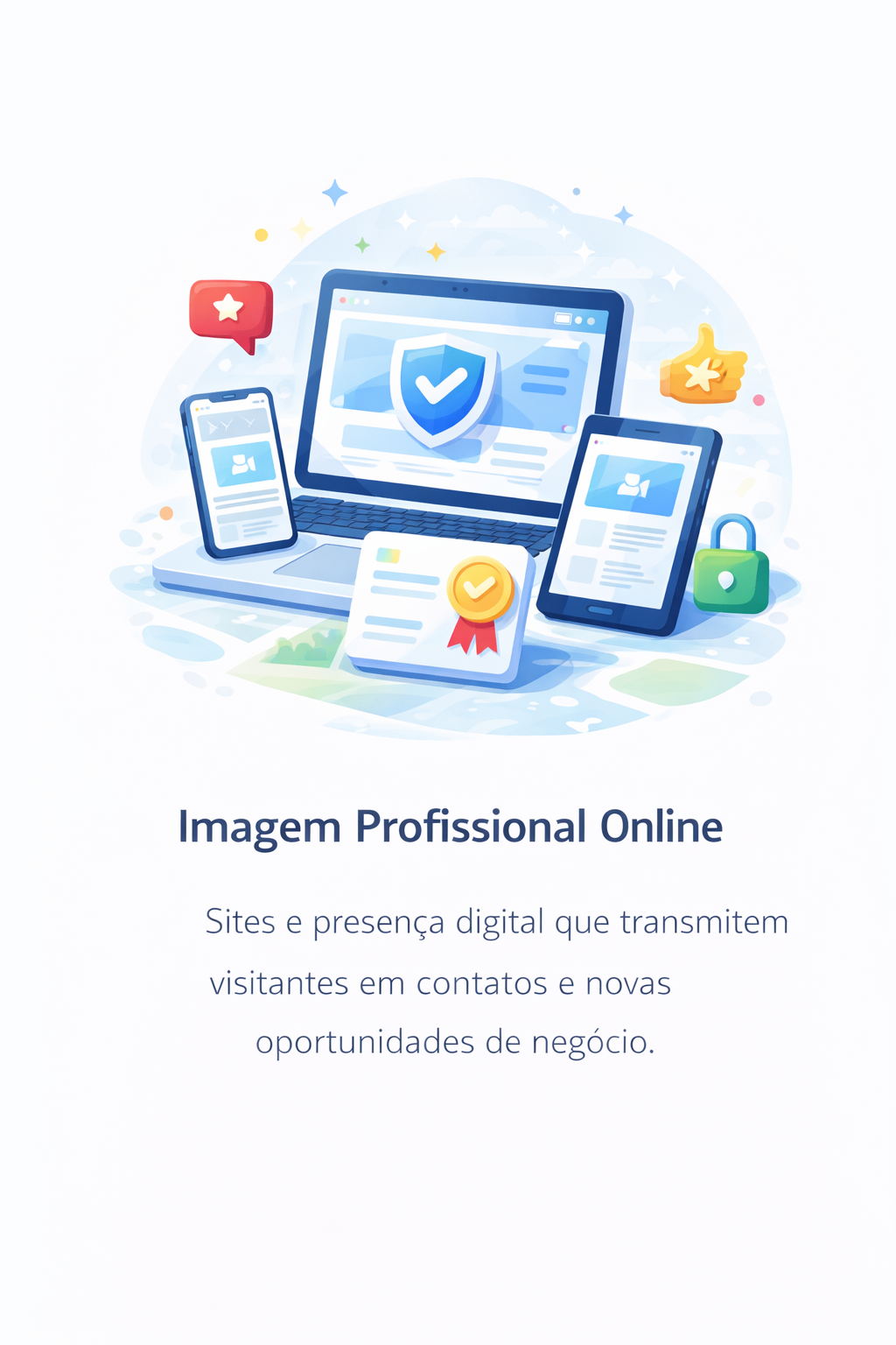 Presença digital profissional que transmite confiança e credibilidade para empresas na internet.